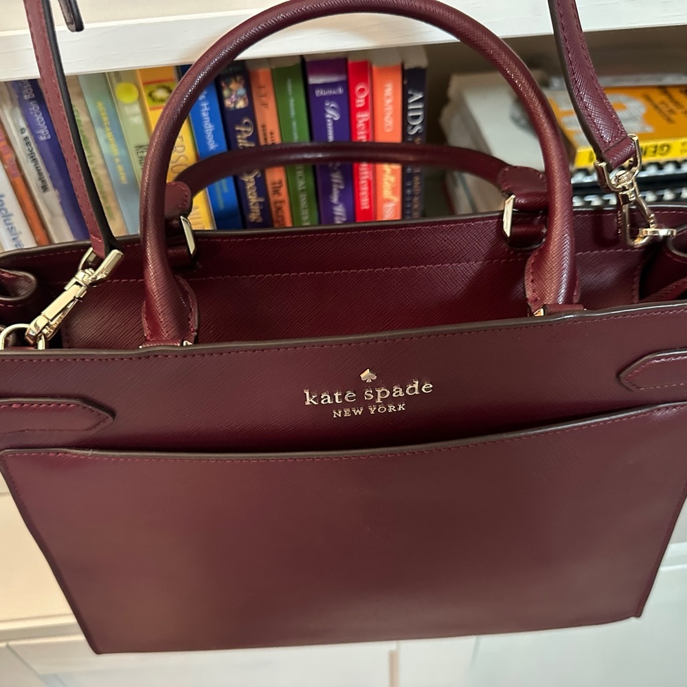 kate spade New York Women’s Leather Briefcase Bag - Burgundy - Picture 9 of 14